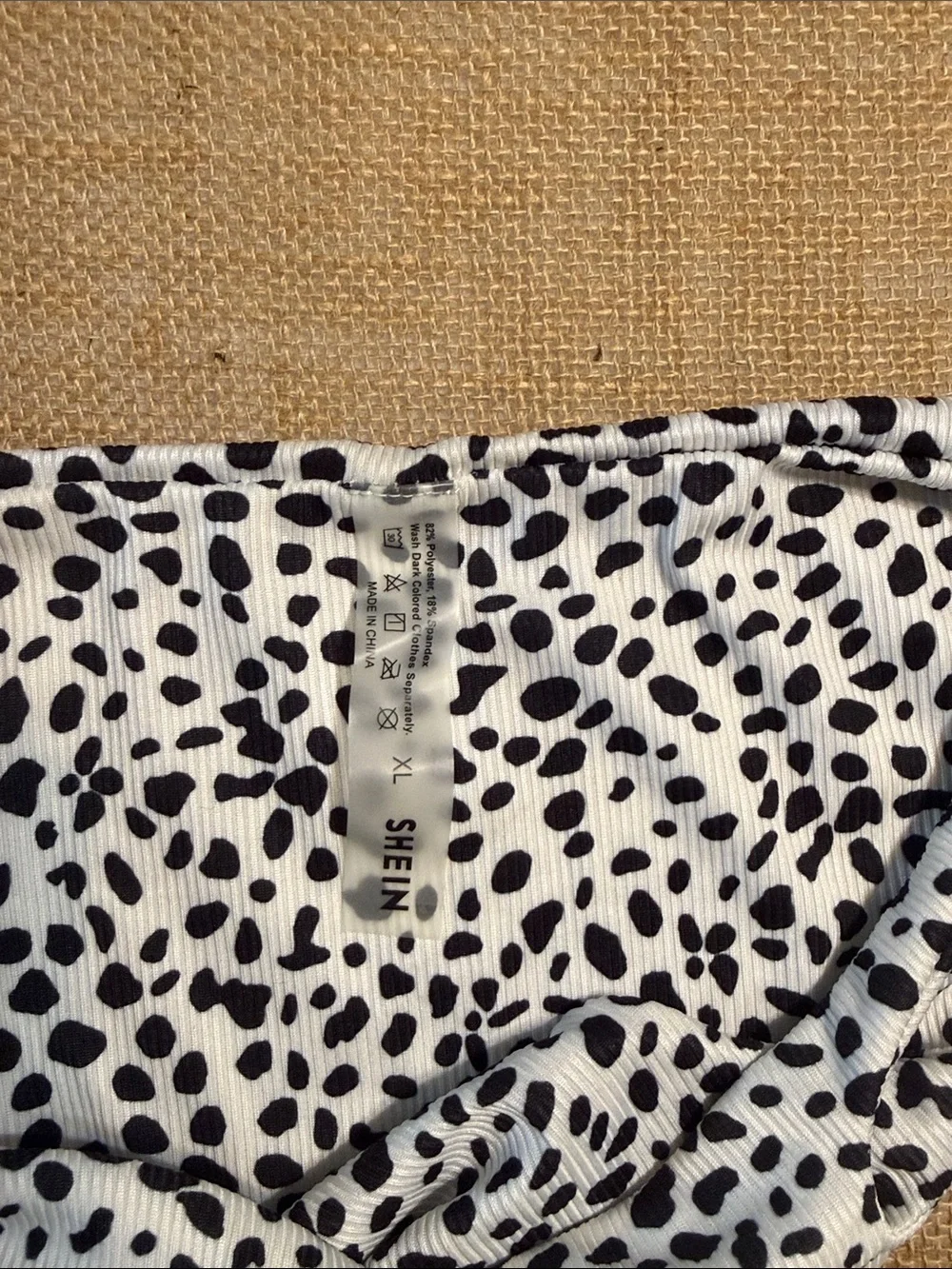 Black & White Dalmatian Print Bikini Bottom